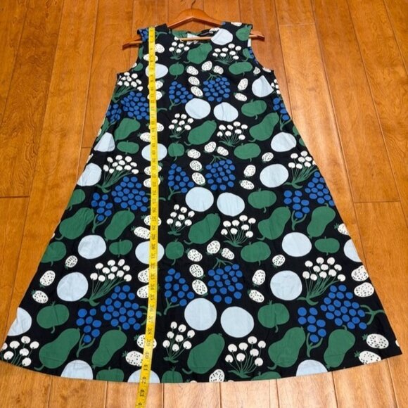 Marimekko Uniqlo Womens Fruit Midi Dress Size M Cotton Hippie Artsy Grapes Boho - Picture 6 of 9